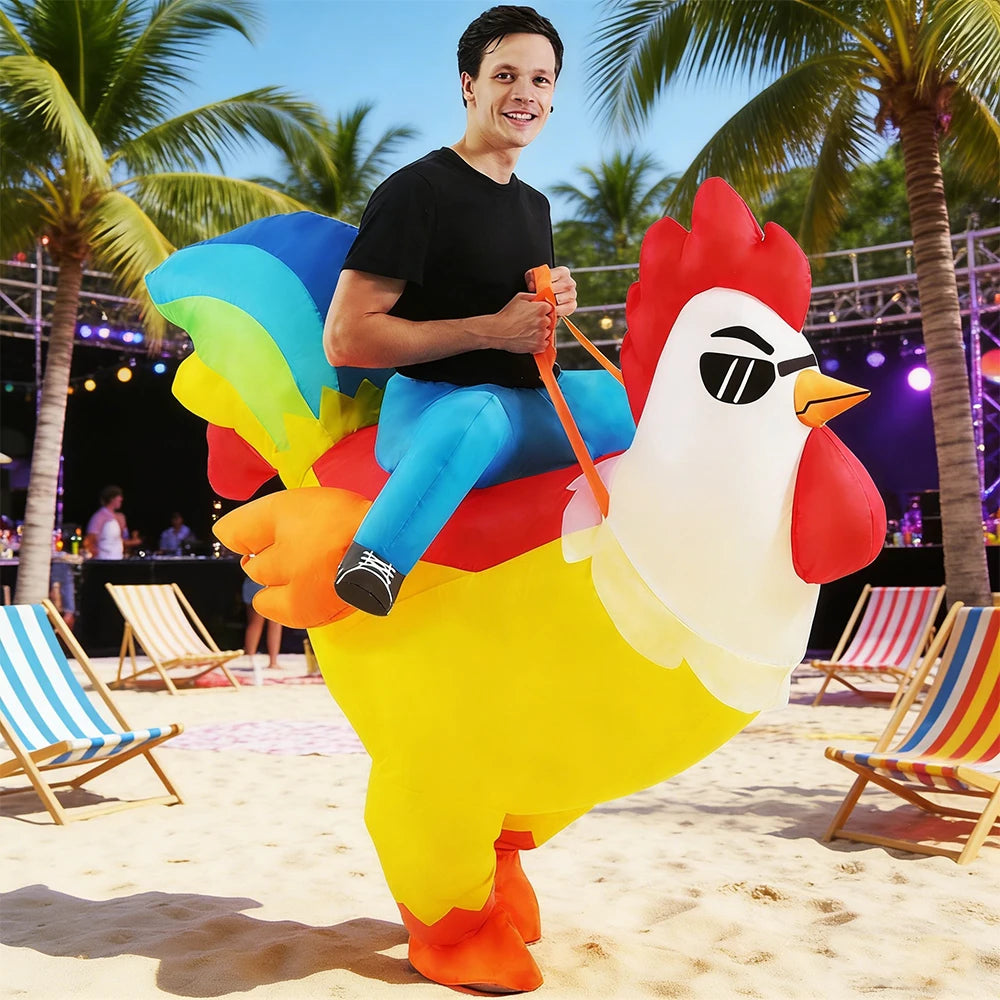 Chicken Jockey Costume | Minecraft Inflatable Chicken | Battery Powered