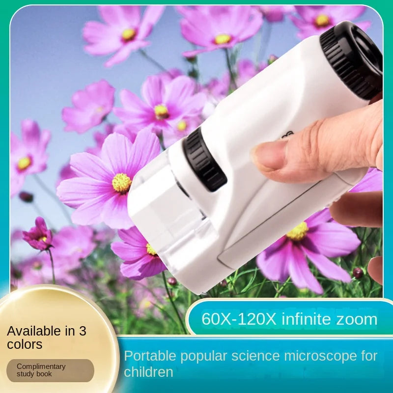 Portable Mini Optical Microscope for Children Aged 7-14 Years Old