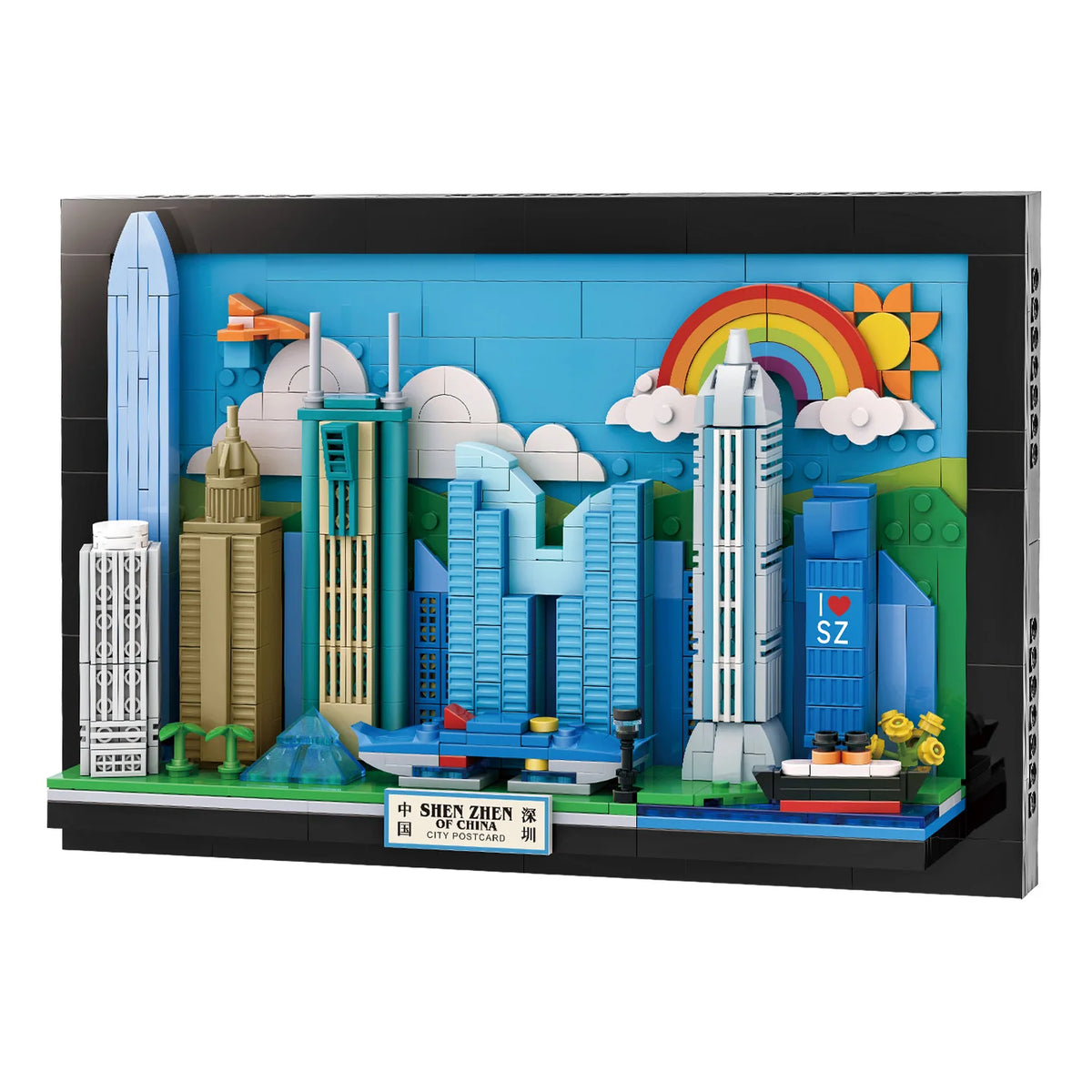 City Block Set | Compatible With Lego | Small Brick Format | Travel Collectible