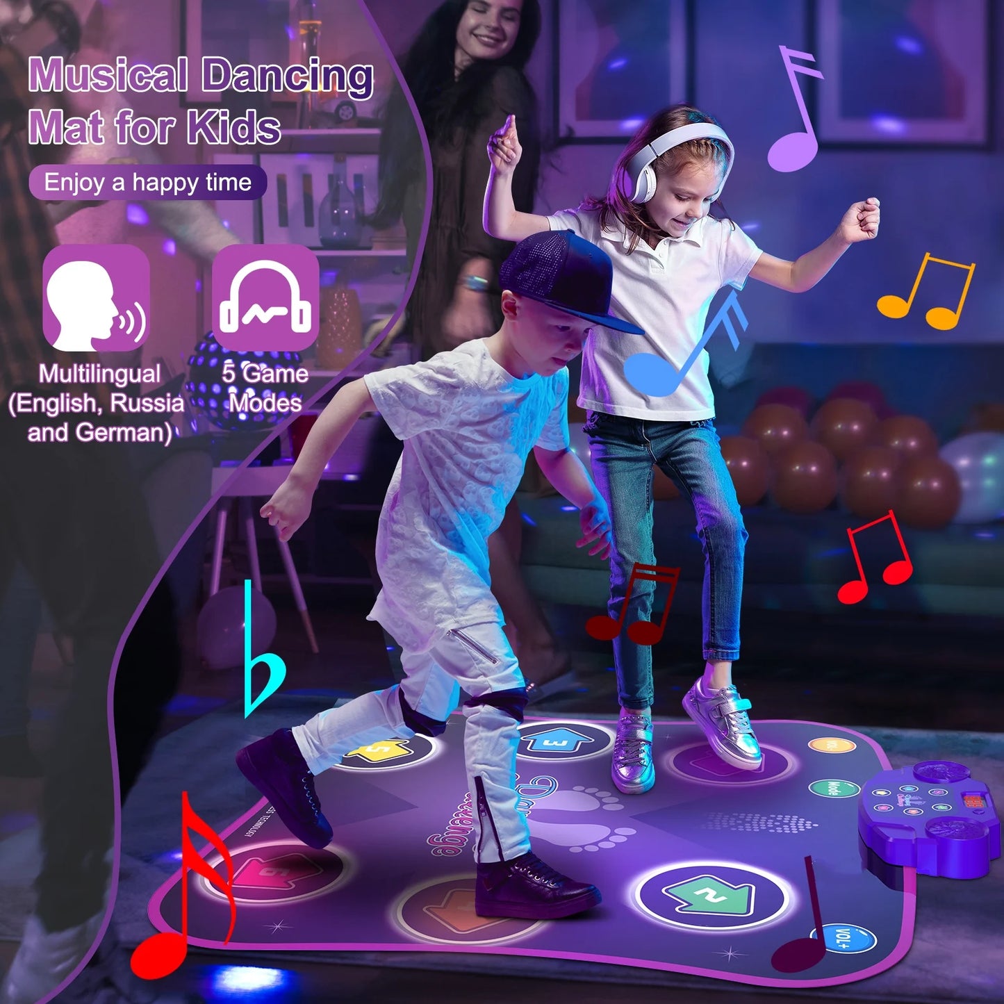 Interactive Dance Pad For Kids Light Up 6 Button Modes