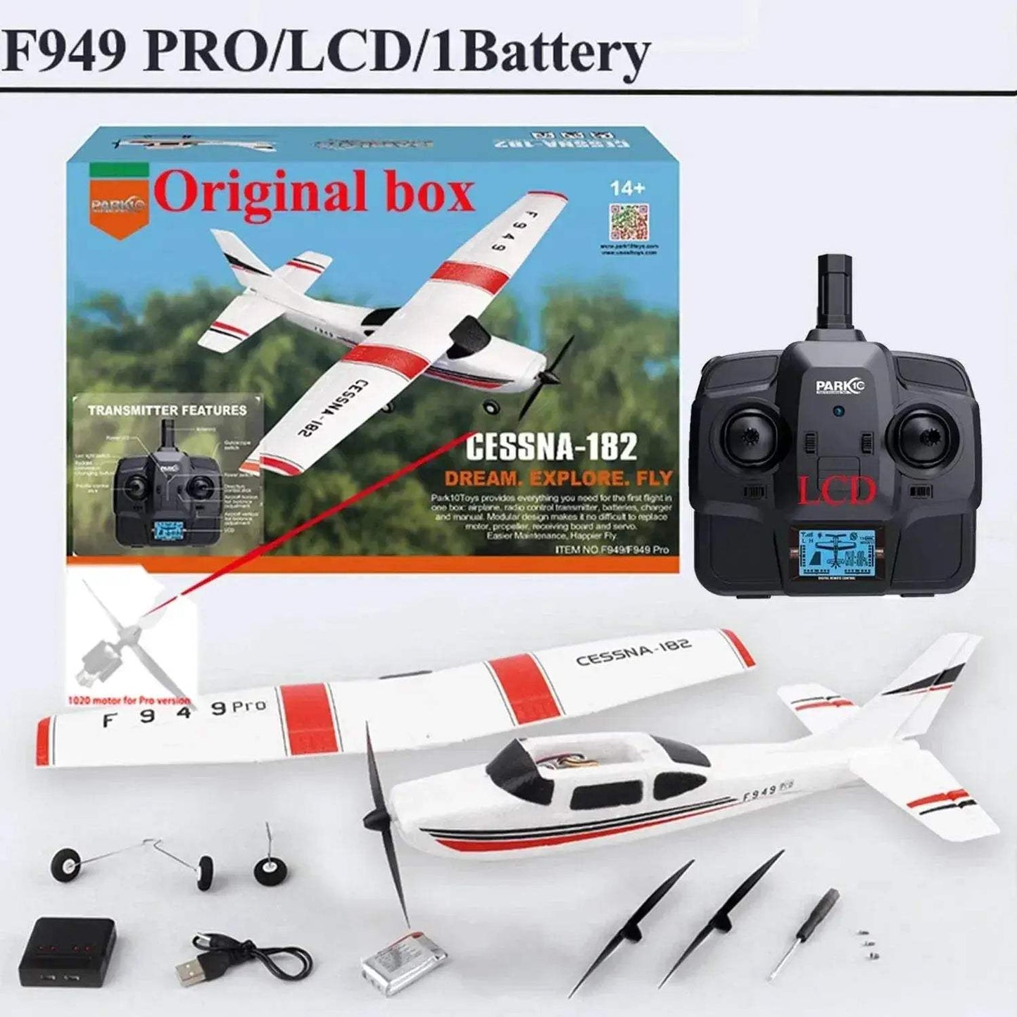 WLtoys 2.4G F949 LCD Version RC Airplane Cessna 182 RTF - ToylandEU