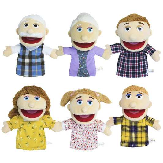 Family Plush Cosplay Doll Set with Dad, Mom, Brother, and Sister - Soft Stuffed Toy