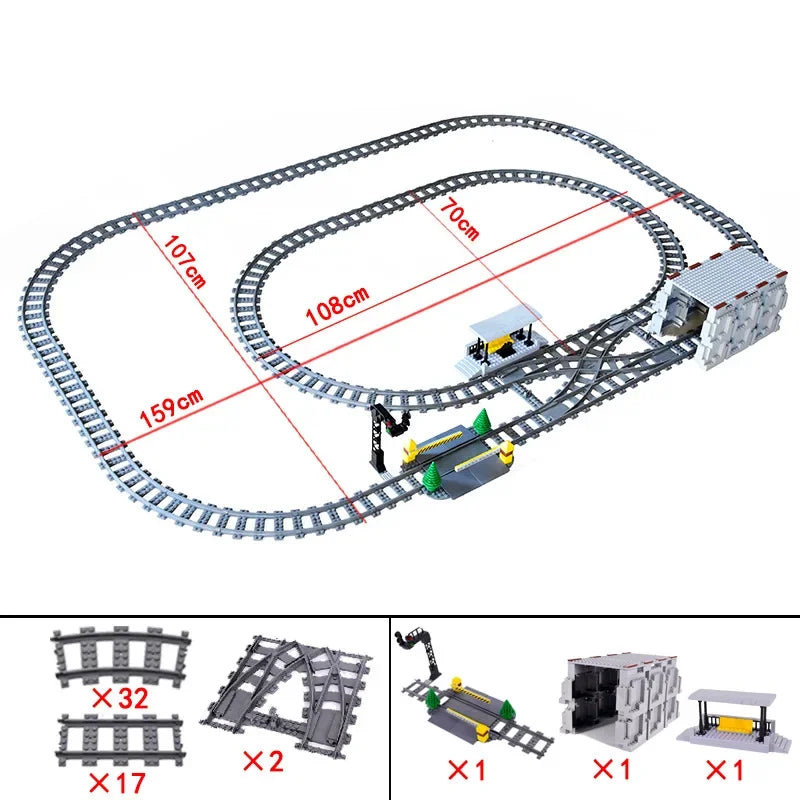 Train Track Building Blocks | Compatible With LEGO | Bridge Cross Track | Cross Track Set