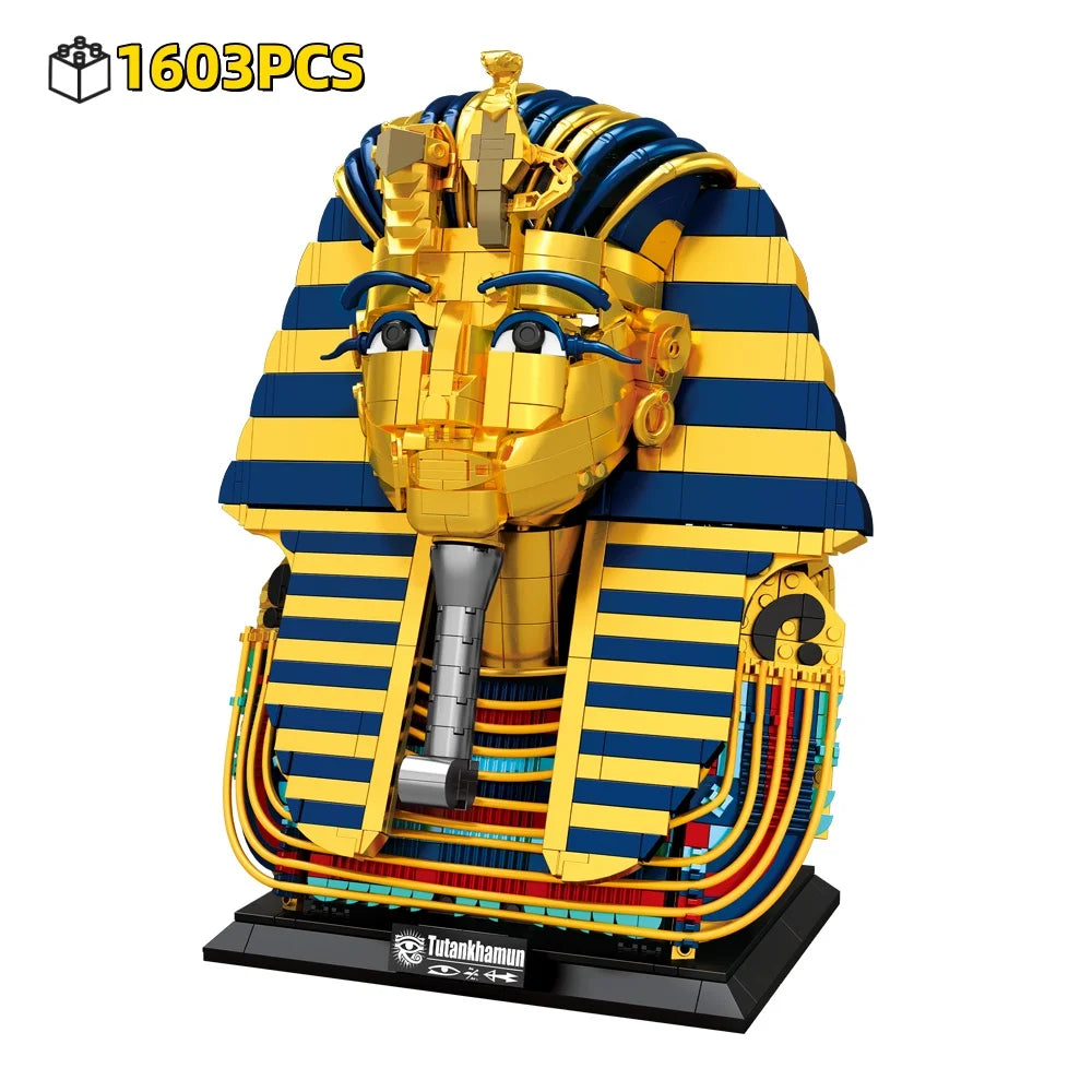 Building Blocks | Pharaoh Mask Model | Lego Compatible 1603 Pcs | Desktop Decor