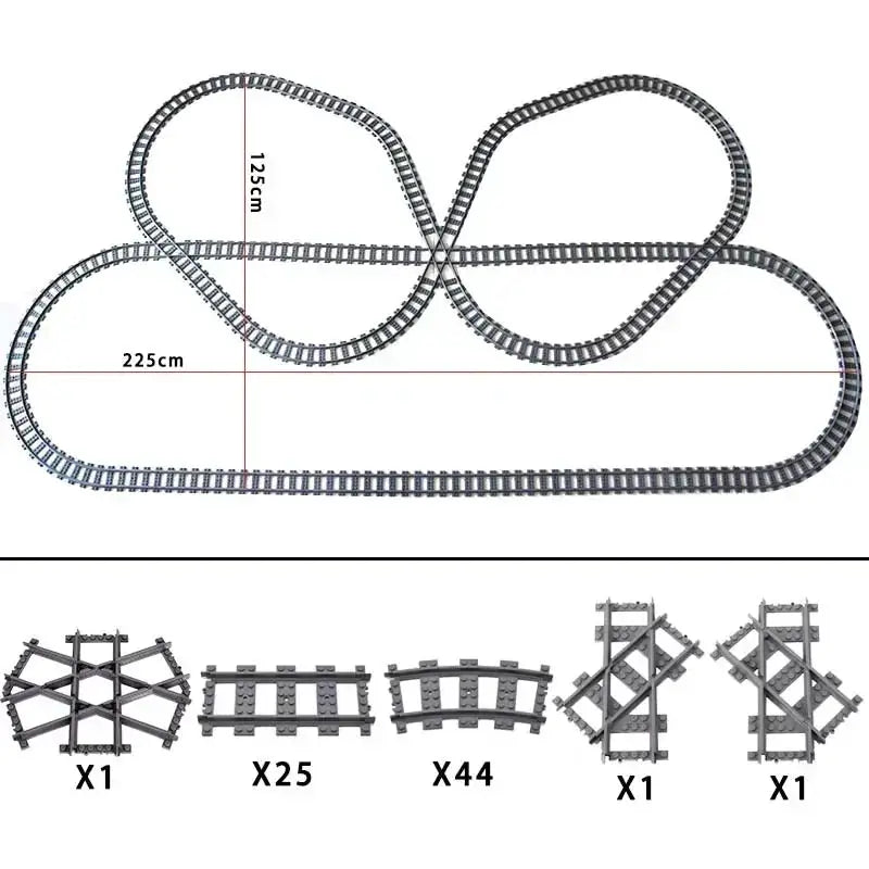 Lego Compatible Flexible Train Tracks Building Set For Kids - ToylandEU