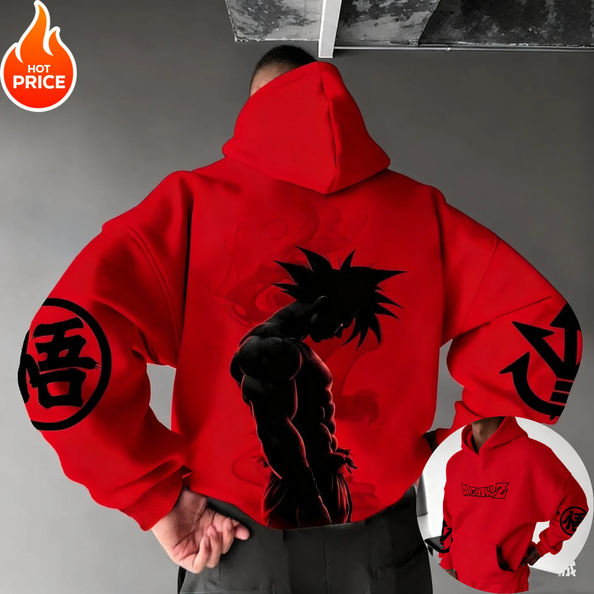 Dragon Ball Goku Hoodie | Oversized Fit | Vintage Wash | Unisex Streetwear
