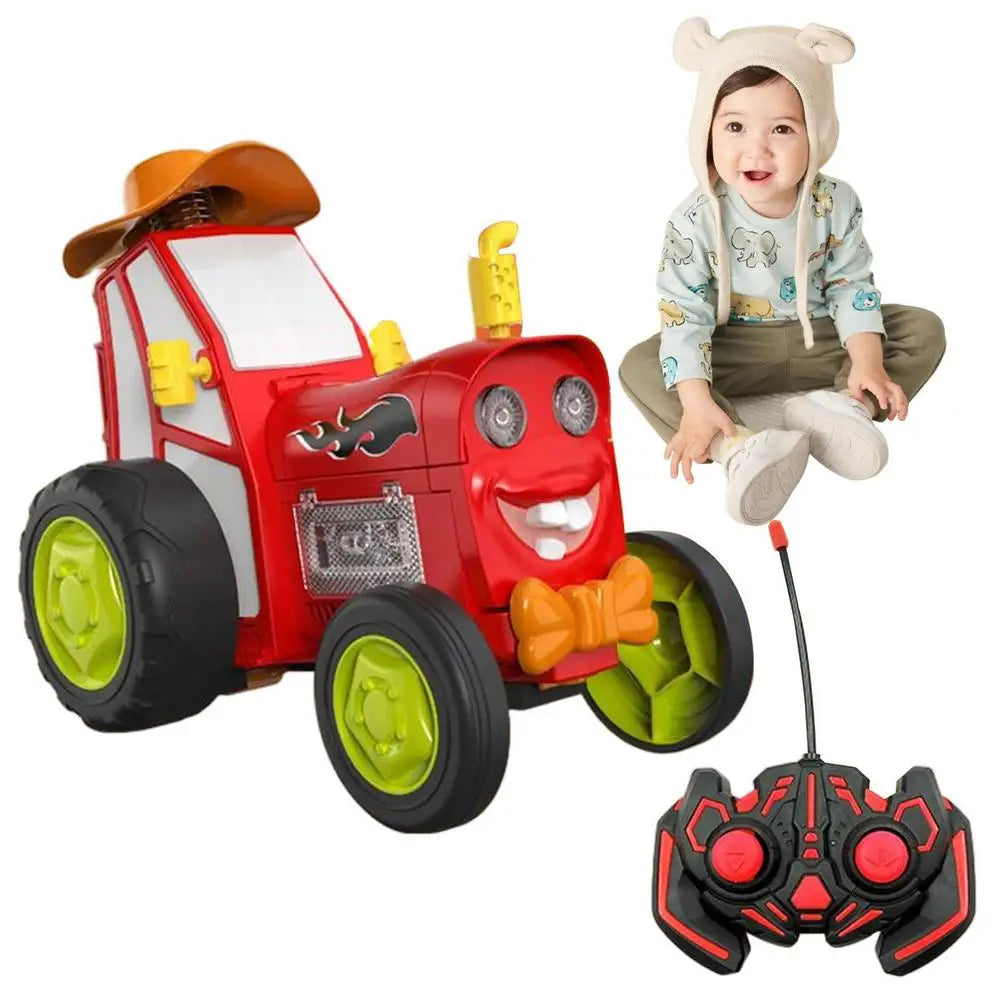 RC Rechargeable Stunt RC Car Toy with Music and Lights - Jumping Dancing Car for Kids Aged 3+