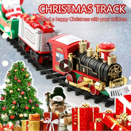 Christmas Electric Train Toy Set with Sound and Light - Ideal for Christmas Tree Decoration and Kids' Gift