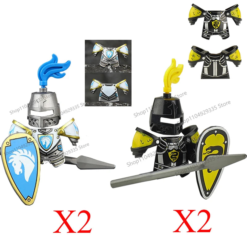 Micro Blocks | Medieval Knight Figures | Plastic Model Kit | Ages 14 Plus