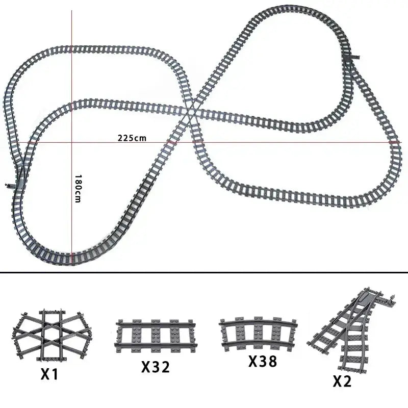 Lego Compatible Flexible Train Tracks Building Set For Kids - ToylandEU