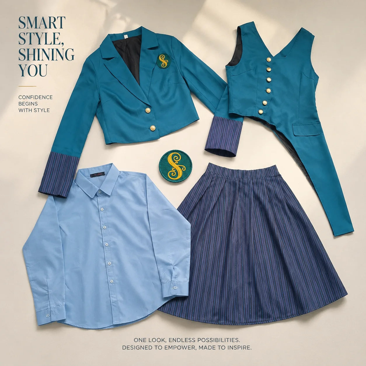 Witch Cosplay Costume | Green Jacket And Skirt | Polyester Knit | Women