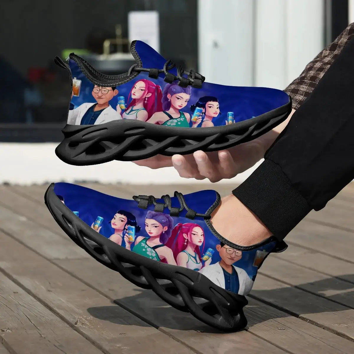 Children's Parent-child Shoes for Spring Cartoon Character Print Lightweight Sneakers Breathable Flat Heel Lace-up Casual Shoes - ToylandEU