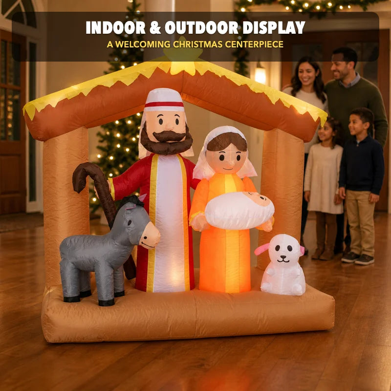 Inflatable Nativity Scene | 6 Ft Led | Outdoor Holiday Decor