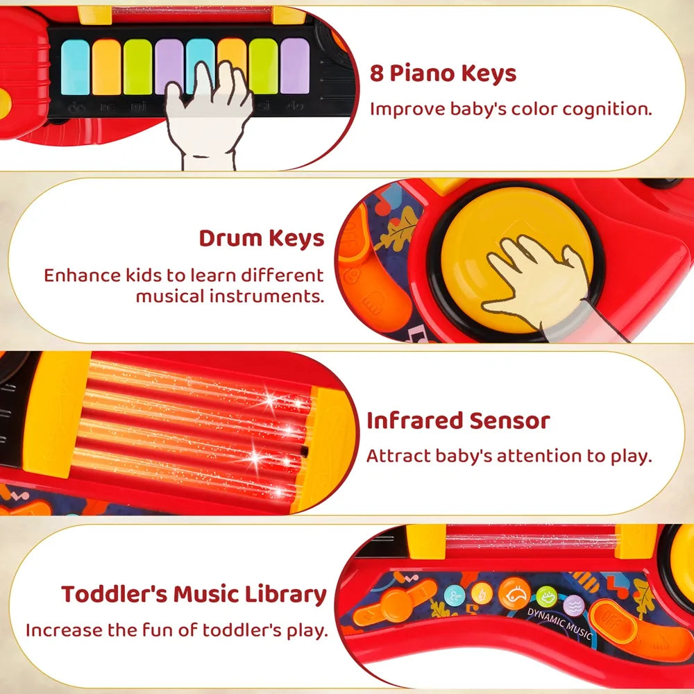 Electric 2-In-1 Kids Guitar and Piano Toy - ToylandEU