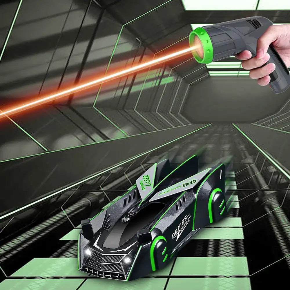 Gravity-Defying LED Laser RC Car - Wall Climber with Remote Control