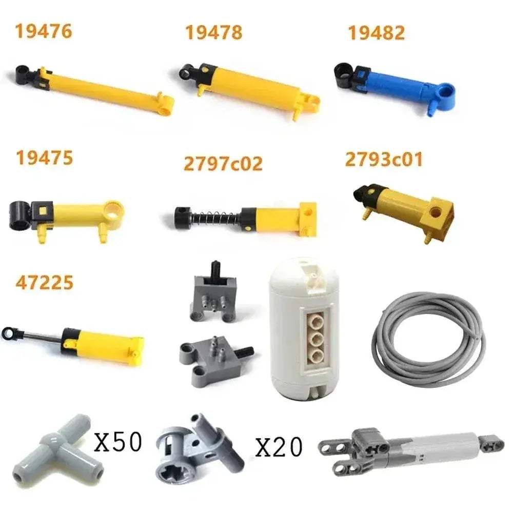 MOC Technical Hose Air Pump Tank Push Rod Putter Switch Piston Compatible With Legoeds Pneumatic Parts - ToylandEU