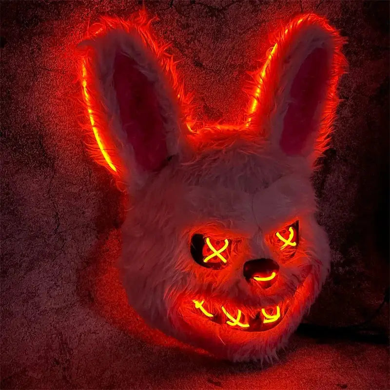 Bunny Mask Masquerade LED Rabbit Bear Mask Glowing Halloween Party,Mask For Carnival Cosplay Props Party without batteries - ToylandEU