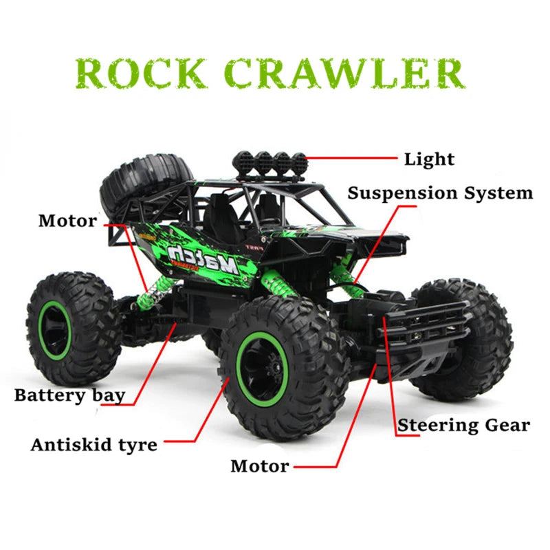 4WD RC Car With LED Lights For All Terrain Adventures