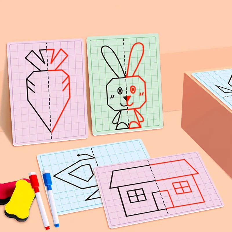 Kids Lattice Symmetrical Drawing Graphics Puzzle Toys Creative - ToylandEU