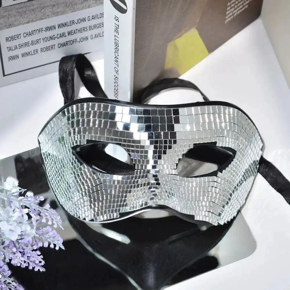 Elegant Masquerade Ball Glitter Mirror Face Mask Full Face Half Face Night Club Mask Eye Mask Party Supplies Home DJ Decor Gift - ToylandEU