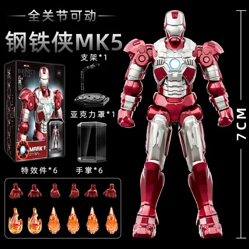 7cm Iron Man Action Figure Model Toy Line - Marvel Movie Assembled Statue | Ideal Collectible Gift for Boys, Great Xmas Gift - ToylandEU