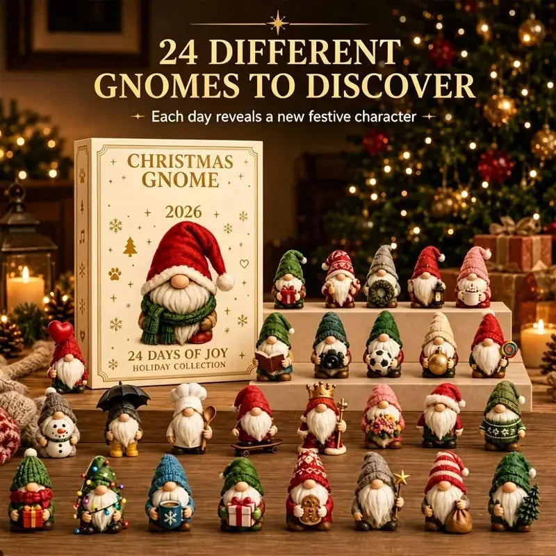 Advent Calendar | 2026 Gnome Figurines | 24 Day 2D Cute Countdown | Holiday Surprise Gift For Adults