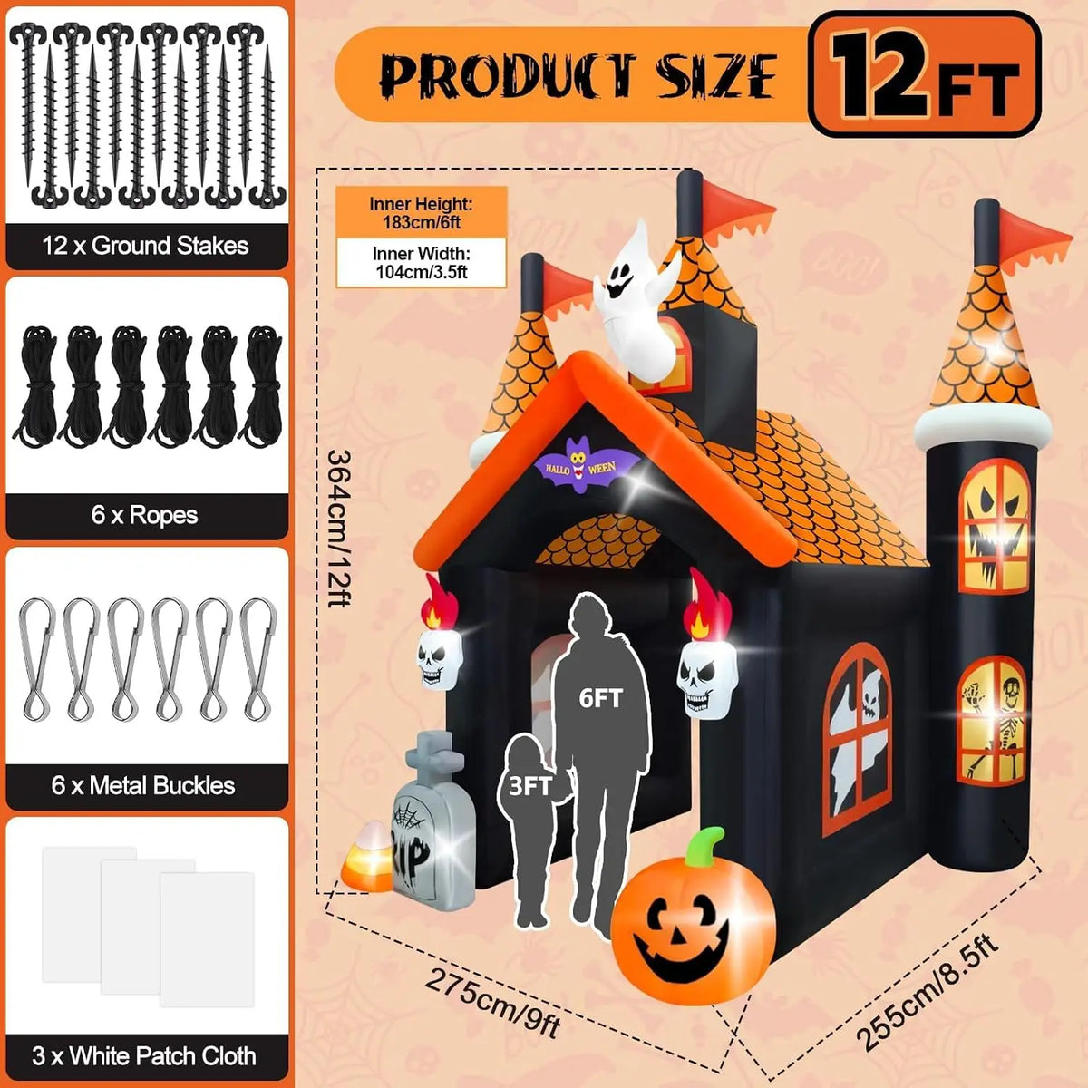 Halloween Inflatable Archway | 12ft Height | Haunted House Theme