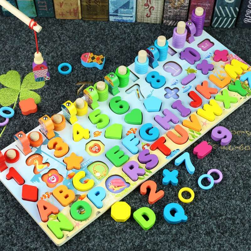 "Montessori Math Fishing Wooden Toy Board for Educational Learning, Ages 1-3" Toyland EU