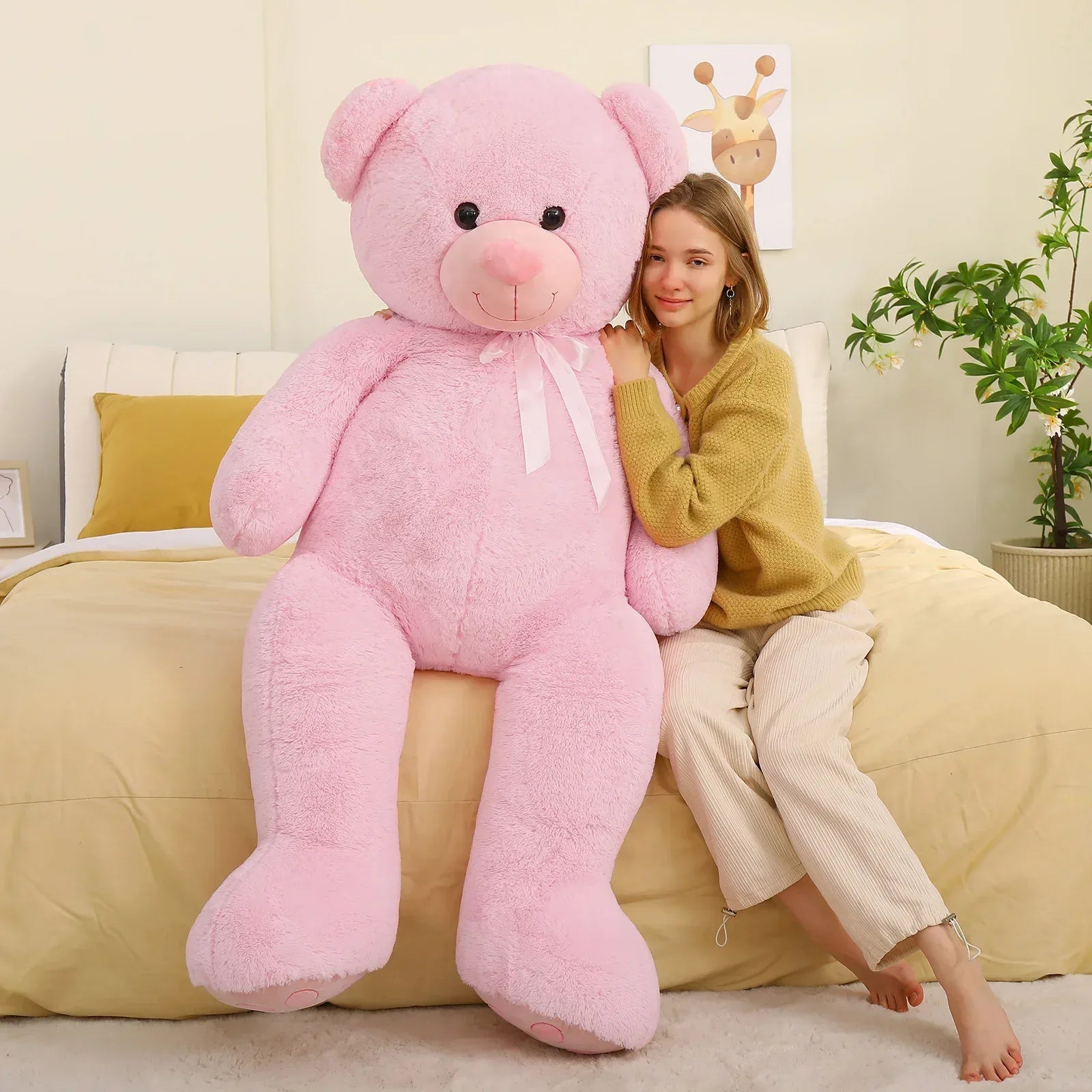 Giant Teddy Bear Pink Plush 5 Feet Tall Valentines Gift - ToylandEU