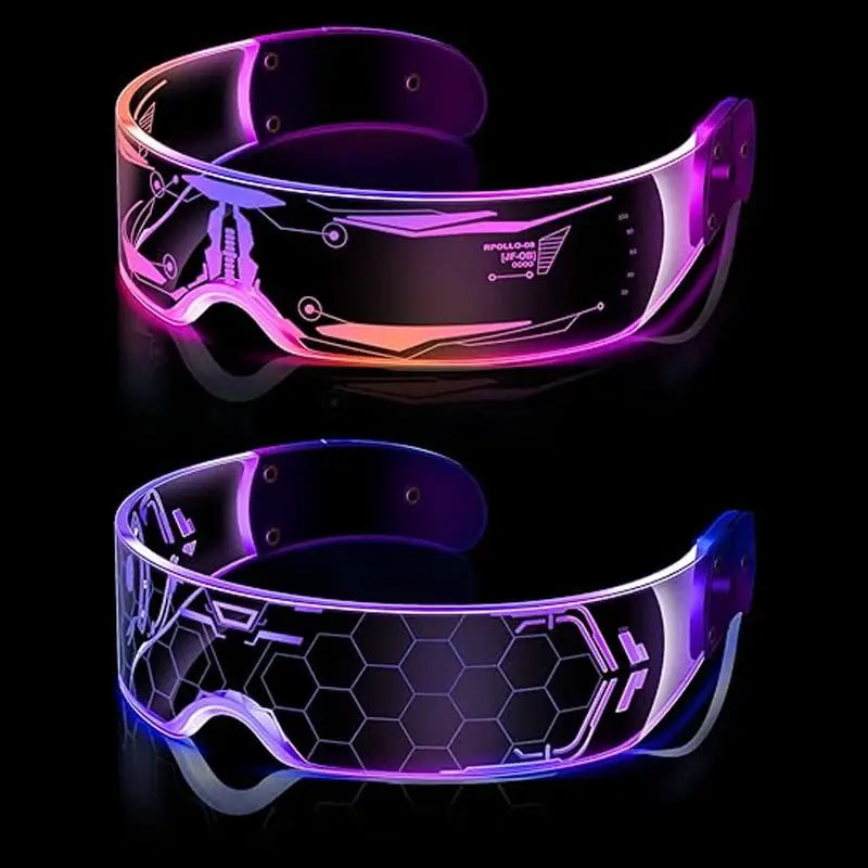 Luminous Glasses 7 Colors and 4 Modes Cyberpunk Glasses Futuristic Sunglasses rave Accesories for man women cospaly supplies - ToylandEU
