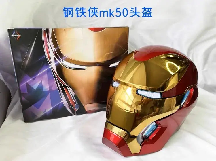 Iron Man 1:1 Helmet Mk5 Mk50 Avengers War Machine Cosplay Electric Open Close English Voice Remote Control Toys Christmas Gifts - ToylandEU