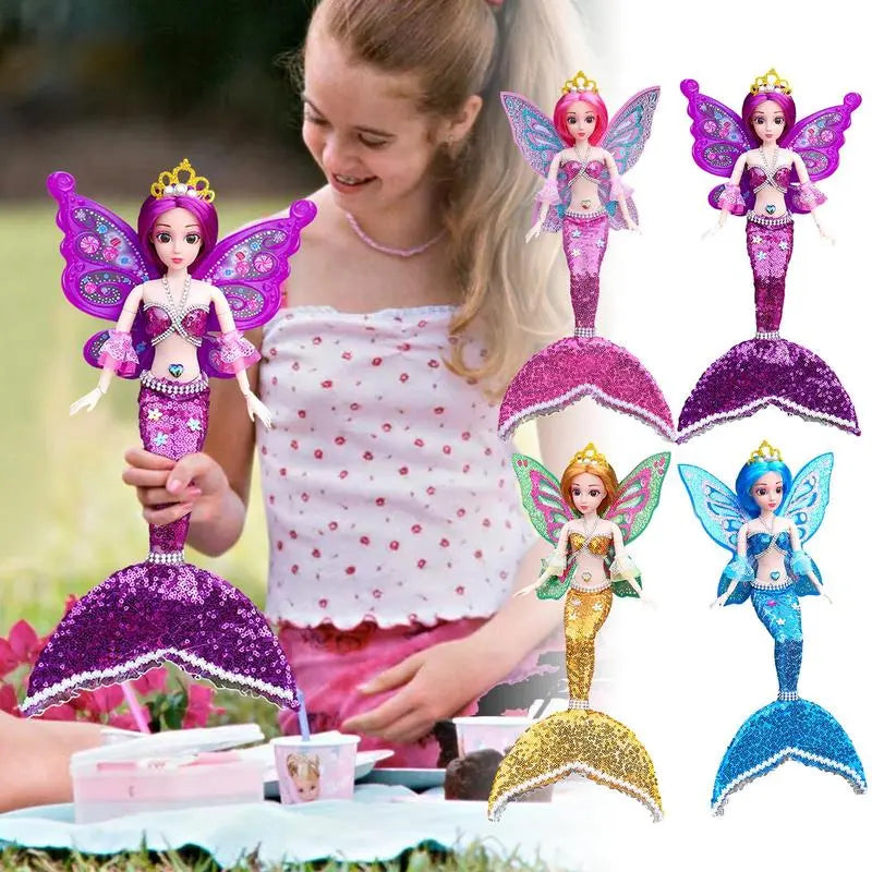 Princess Mermaid Doll with Poseable Sequin Fishtail Skirt - ToylandEU