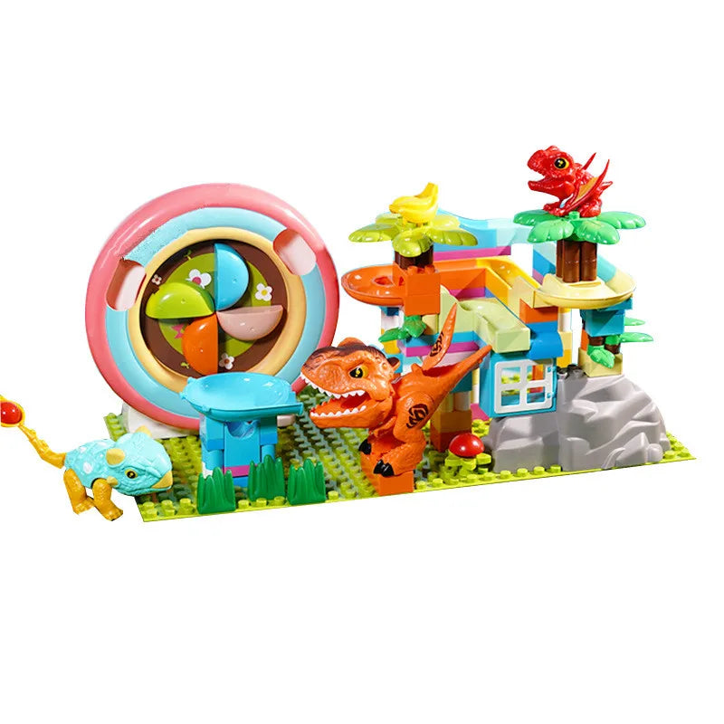 Electric Marble Wheel Building Block Toy Set with Motorized Circulation System