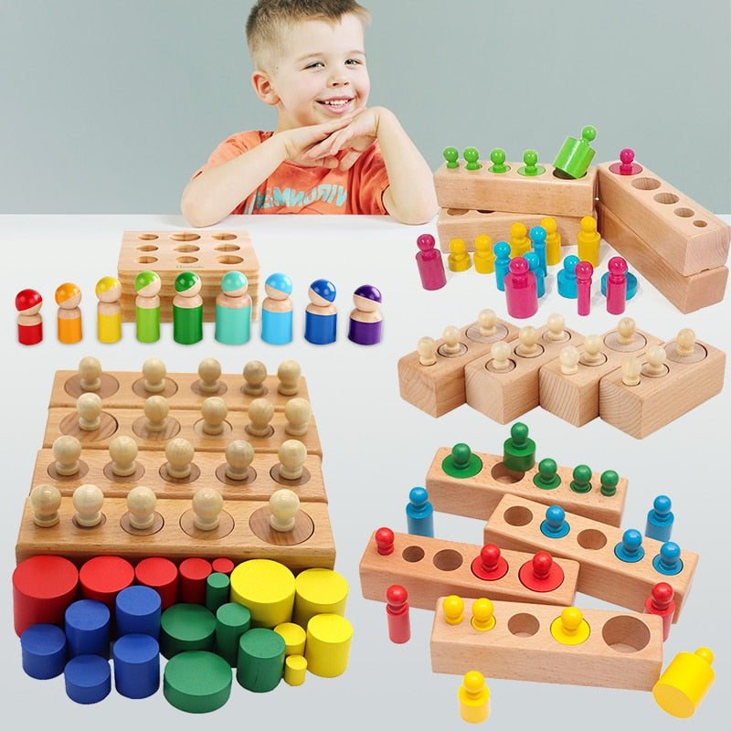 Cylinder Socket Montessori Toy for Baby Development and Sensory Practice - ToylandEU