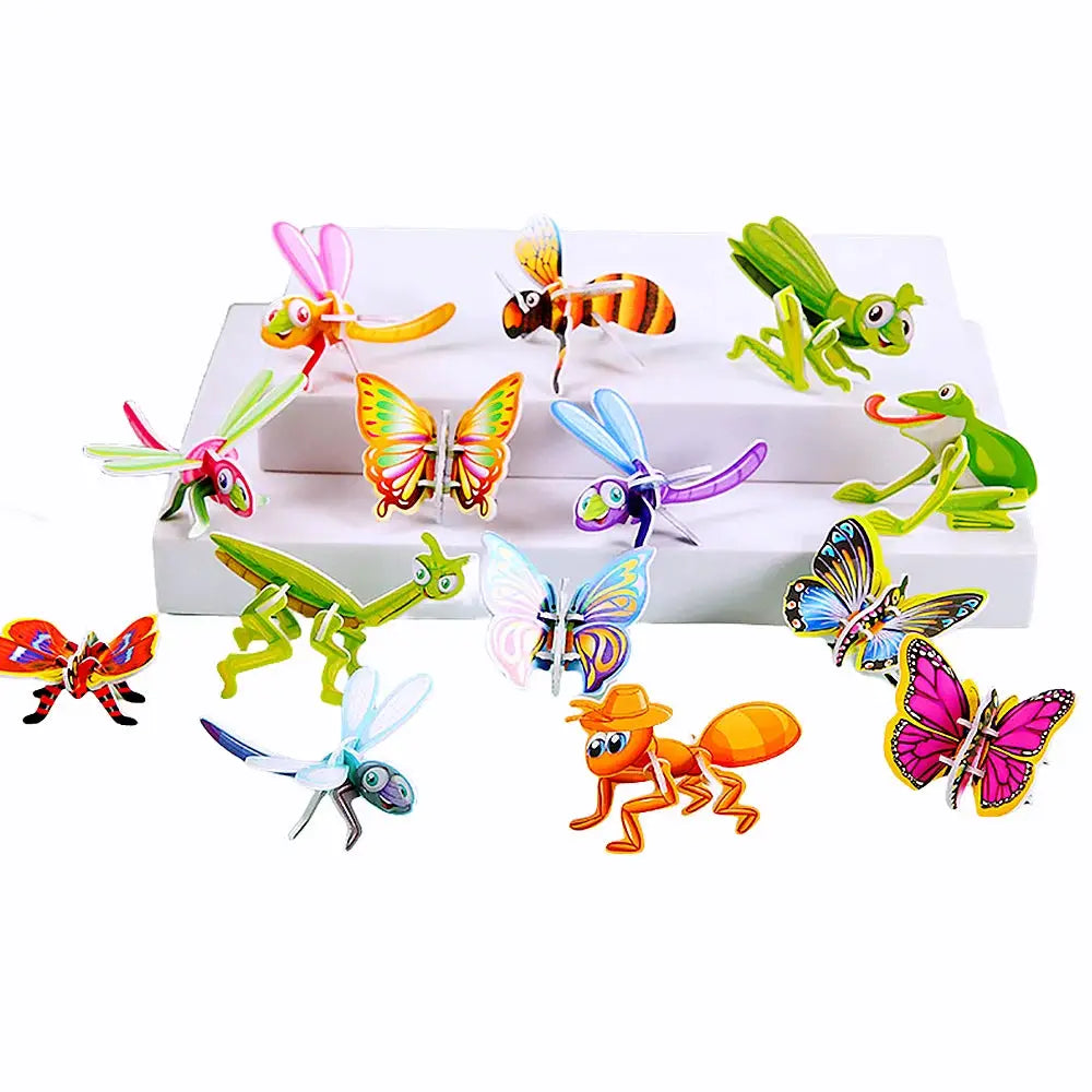 30/50 Pieces Paper 3D Insect Puzzles for Kids Birthday Party Bulk DIY Educational Toys Carnival Party Supplies Pinata Gift Fille - ToylandEU