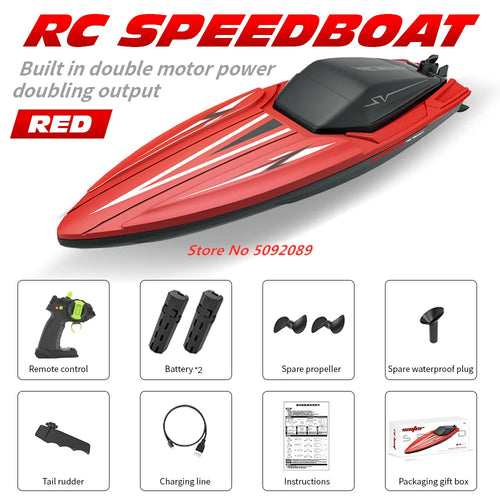 High-Speed 35CM Large RC Racing Boat with 30-Minute Drive Time ToylandEU.com Toyland EU