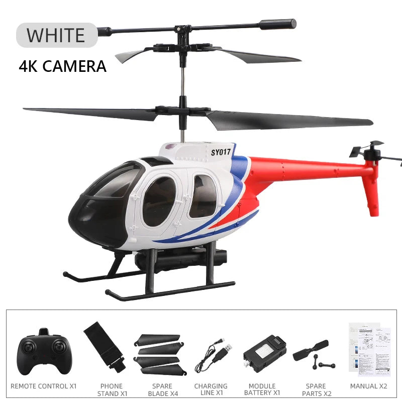 RC 4K HD Camera RC Helicopter Drone - Mini FPV Aircraft for All Ages, Wi-Fi Enabled with 6 Channels and Aerial Photography Features