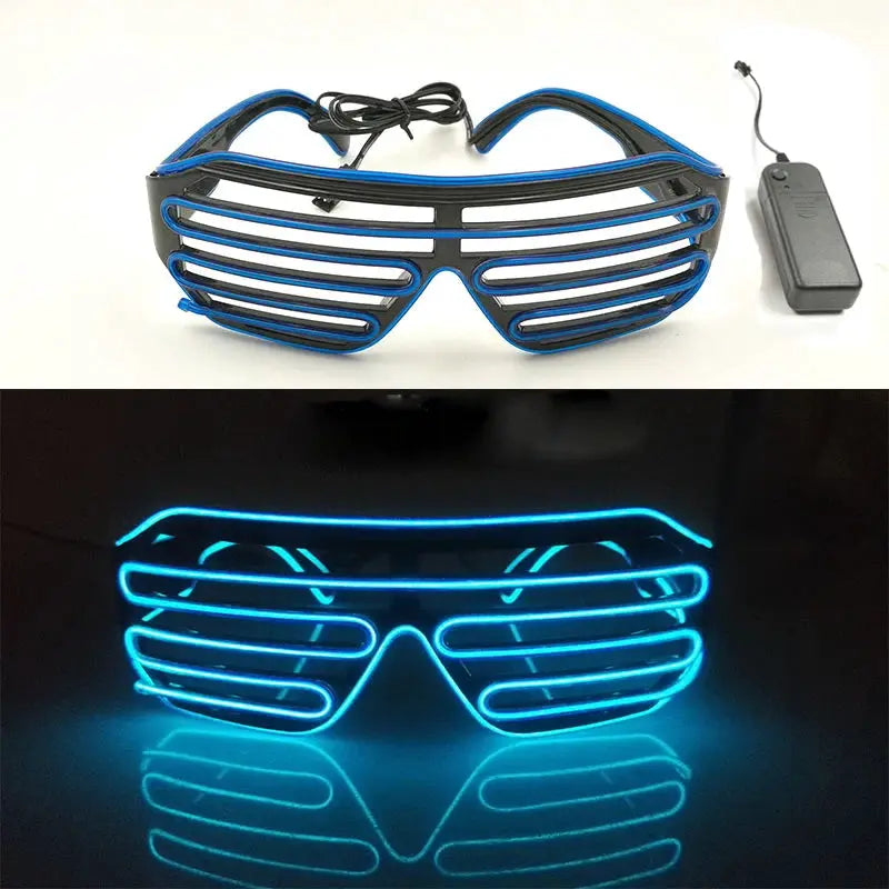 Fashion Luminous Decorative Glasses Neon Light Decoration LED Sunglasses For Nightclub DJ Dance Music Rave Costume Night - ToylandEU