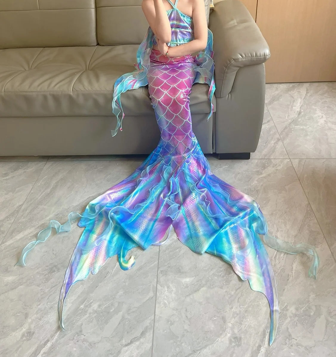 Mermaid Tail Costume | Ultralight Polyester | Adult Women | Ice