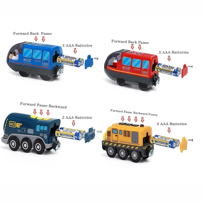 Children's Battery Operated Electric Train Set with Diecast Magnetic Locomotive - ToylandEU