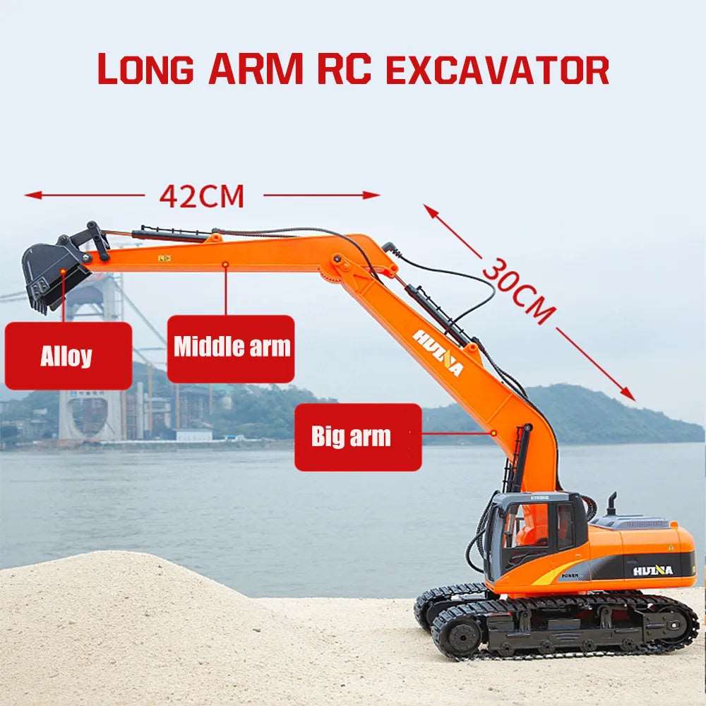 1551 1:14 Remote Control Excavator Truck 15 CH Alloy Professional - ToylandEU