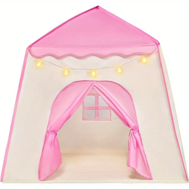 Joyfy Pink Princess Tent With Led Star Lights Large Playhouse