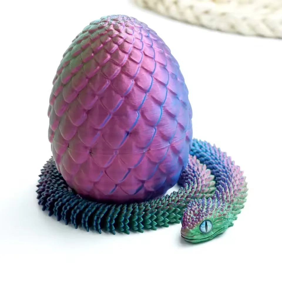 3D Printed Snake Egg Decoration With Flexible Joints