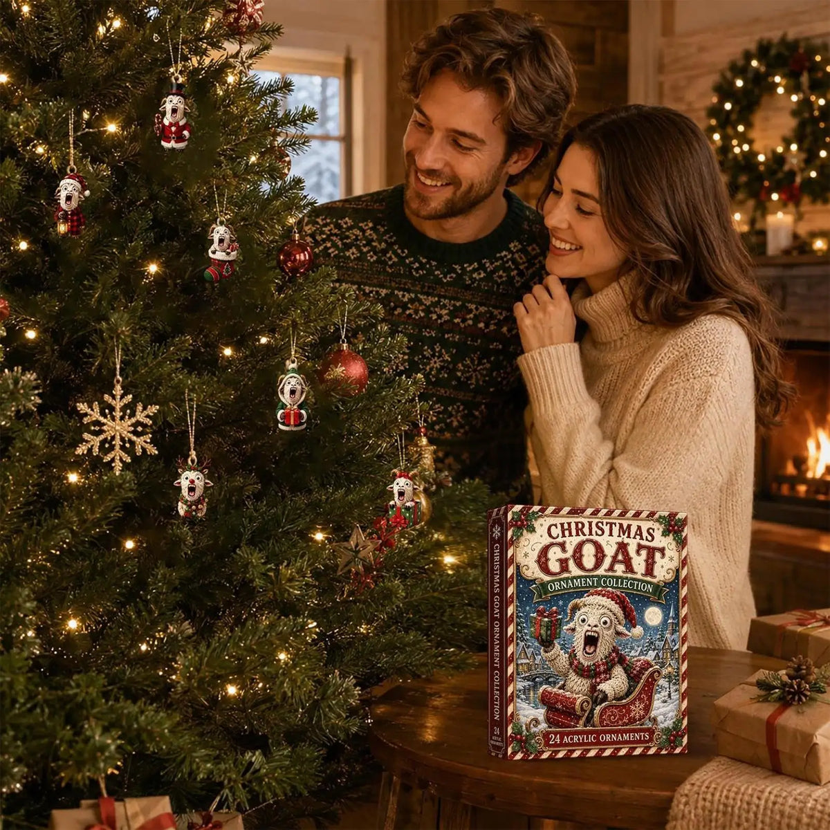 Advent Calendar | 2026 Goat Ornaments | 24 Day 2D Acrylic Countdown | Collectible Christmas Gift