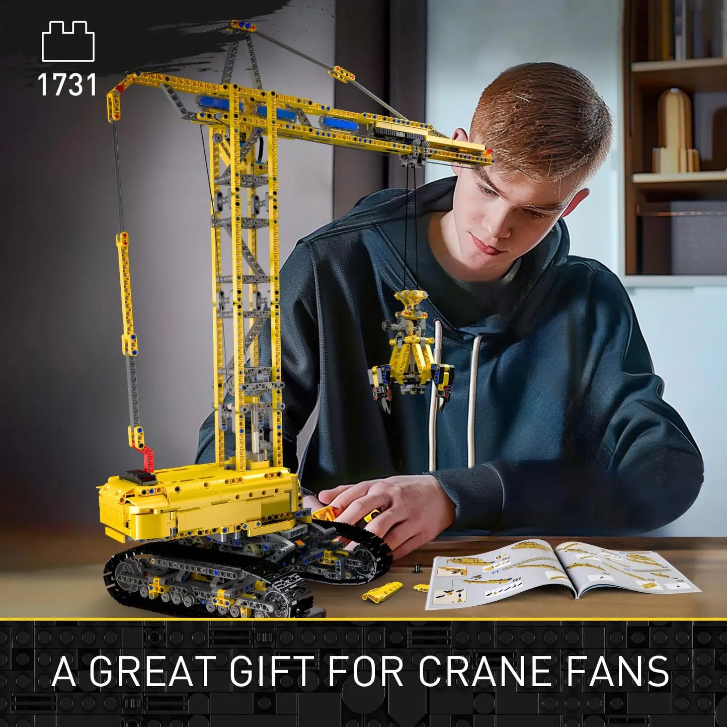 App Controlled Crawler Crane Building Kit For Adults