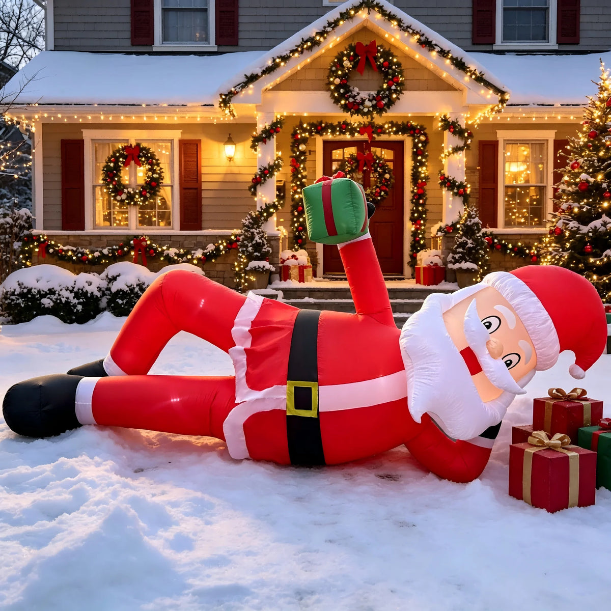 Christmas Inflatable Santa | 11.8 Feet | Built-in LED Lights | Garden Display
