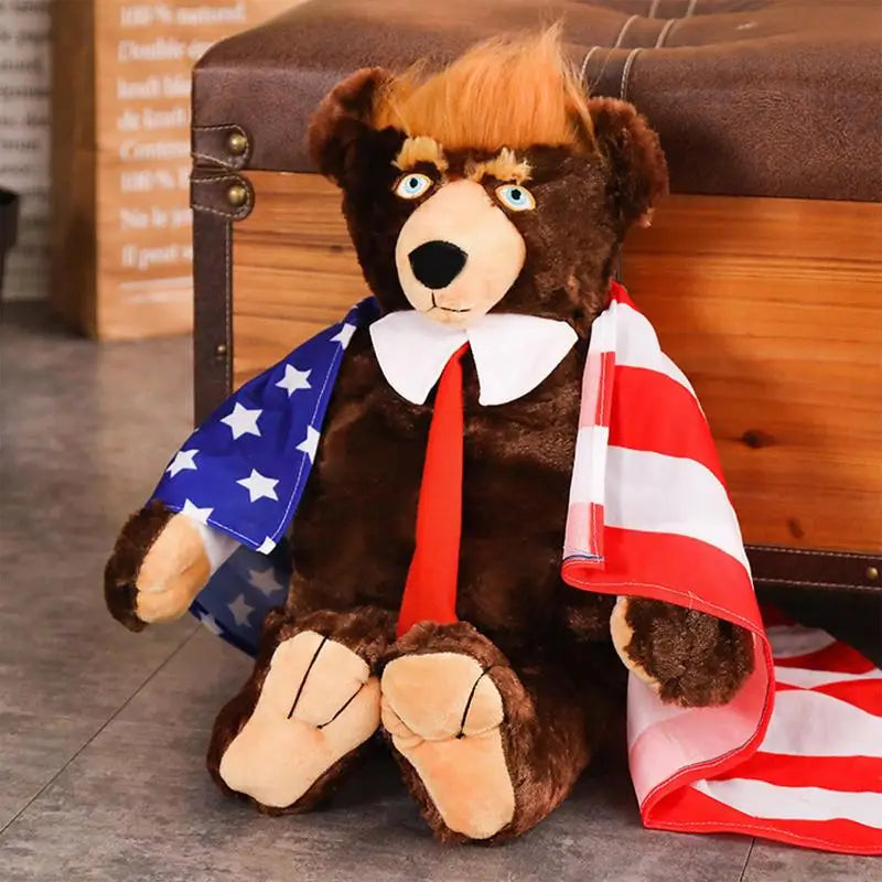 Trump Bear Plush Toy - Soft, Safe & Commemorative Stuffed Doll