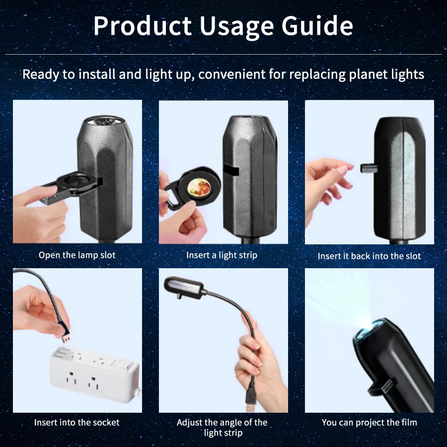 USB Planet Projector | 5V USB Powered | Starry Sky Effect | Home Bedroom Decor