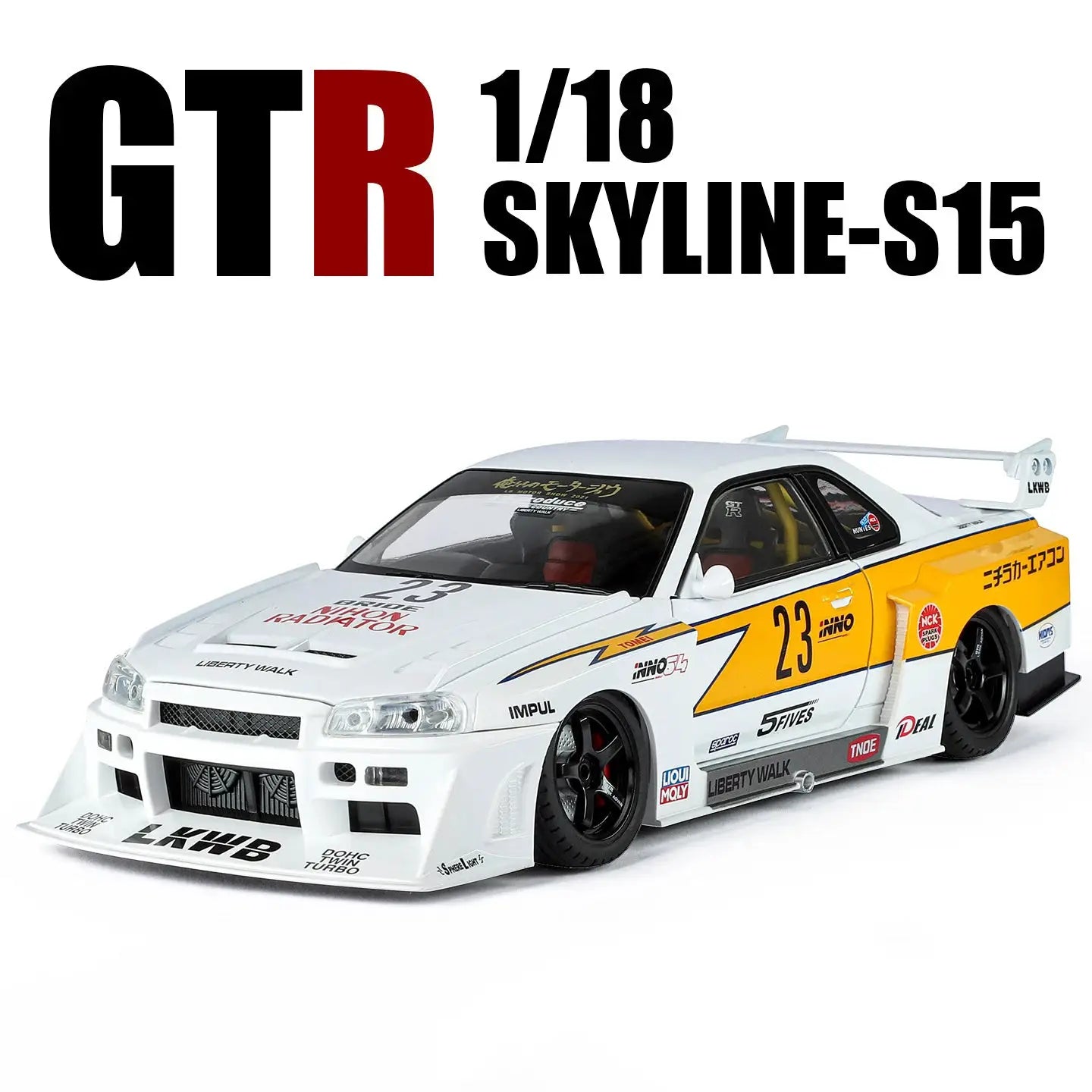 1/18 Skyline GTR R34 Modified Car Alloy Car Model Sound and Light Pull Back Children's Toy Collectibles Birthday gift - ToylandEU