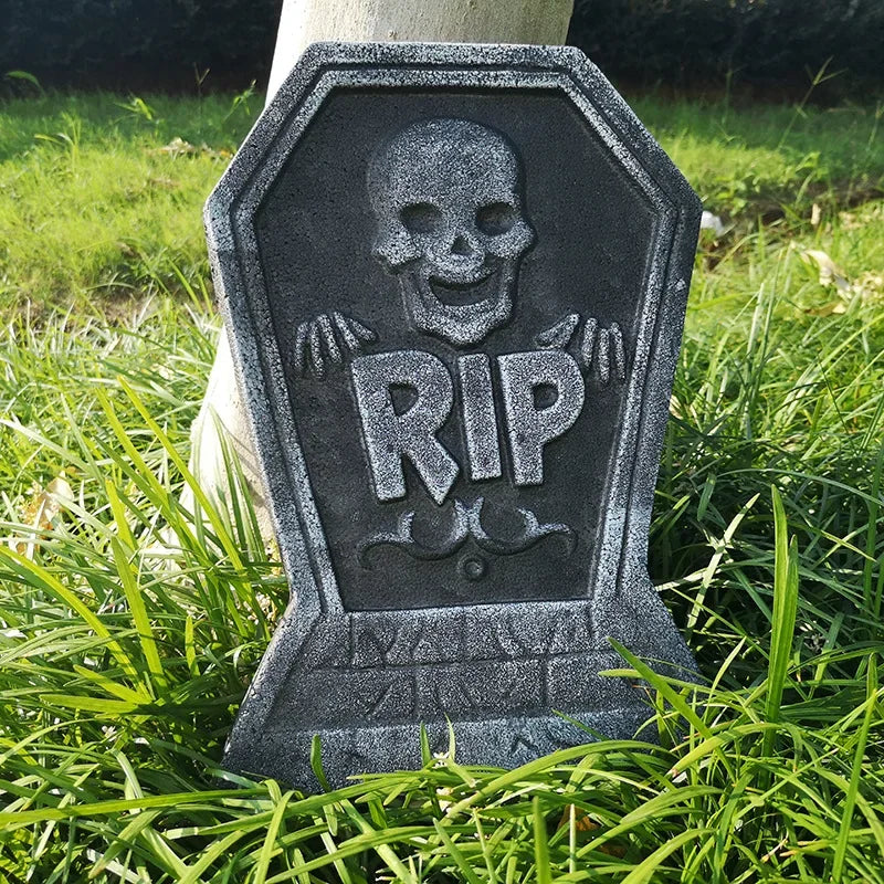 Halloween Tombstone Decor | 4 Piece Foam Set | Outdoor Yard Props | Home Party